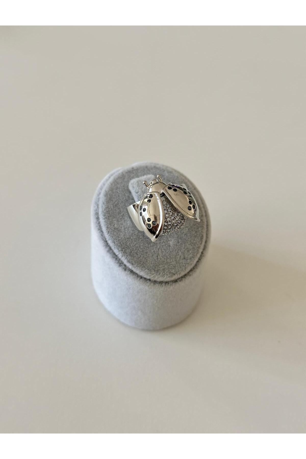 14K Çelik Üzeri Altın Kaplama Uğur Böceği Yüzük