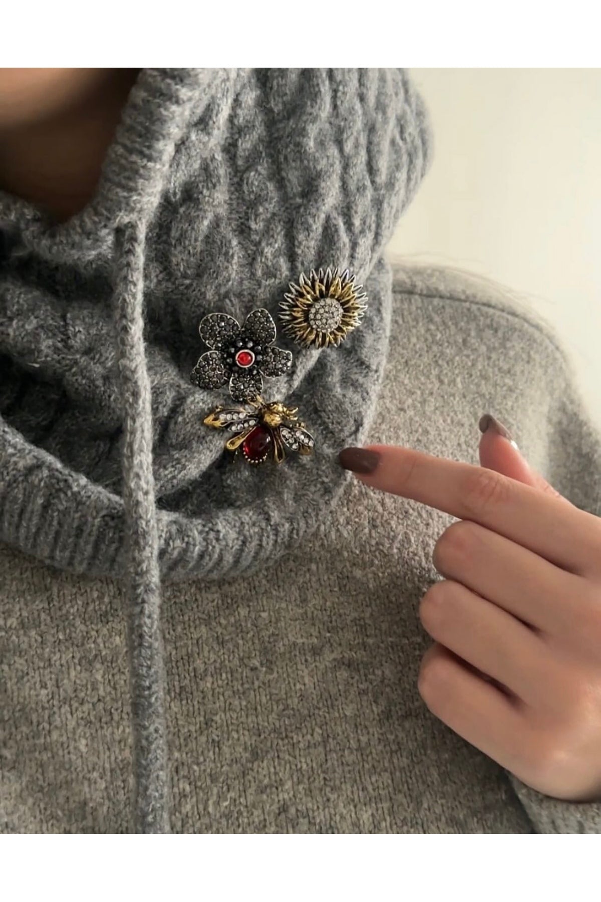 Kadın Zr 3 lü set broş