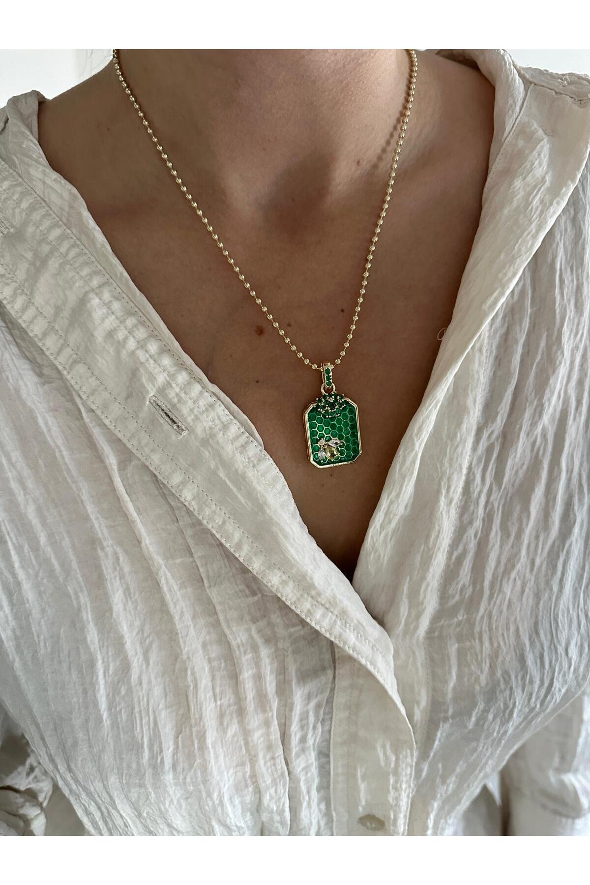 14K Çelik Üzeri Altın Kaplama Dorika Zincir Kolye