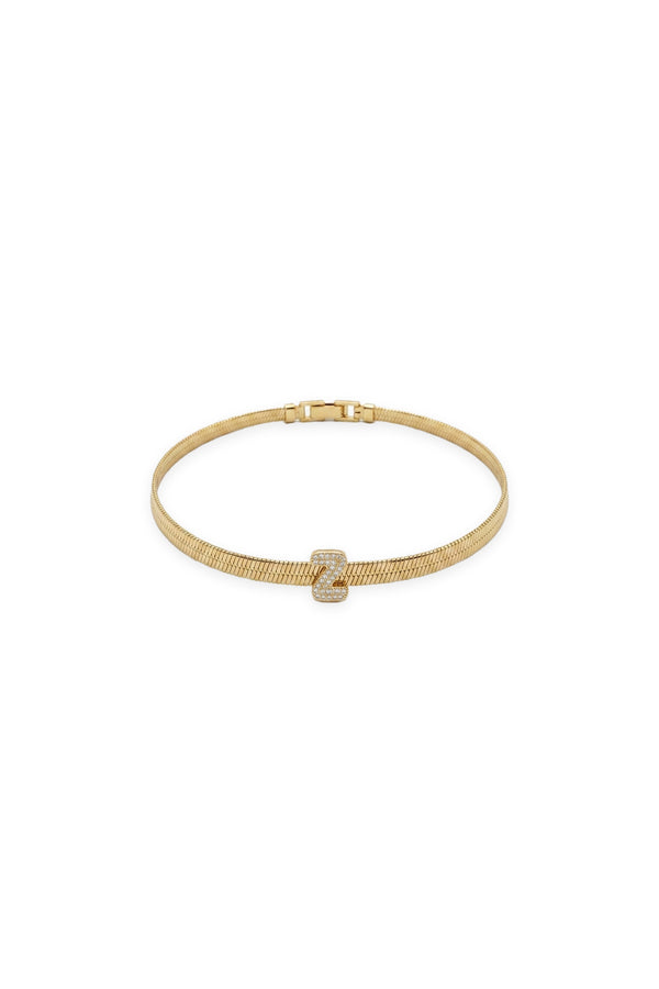 Çelik Üzeri Altın Kaplama Monogram Gold Harf Bileklik - Z