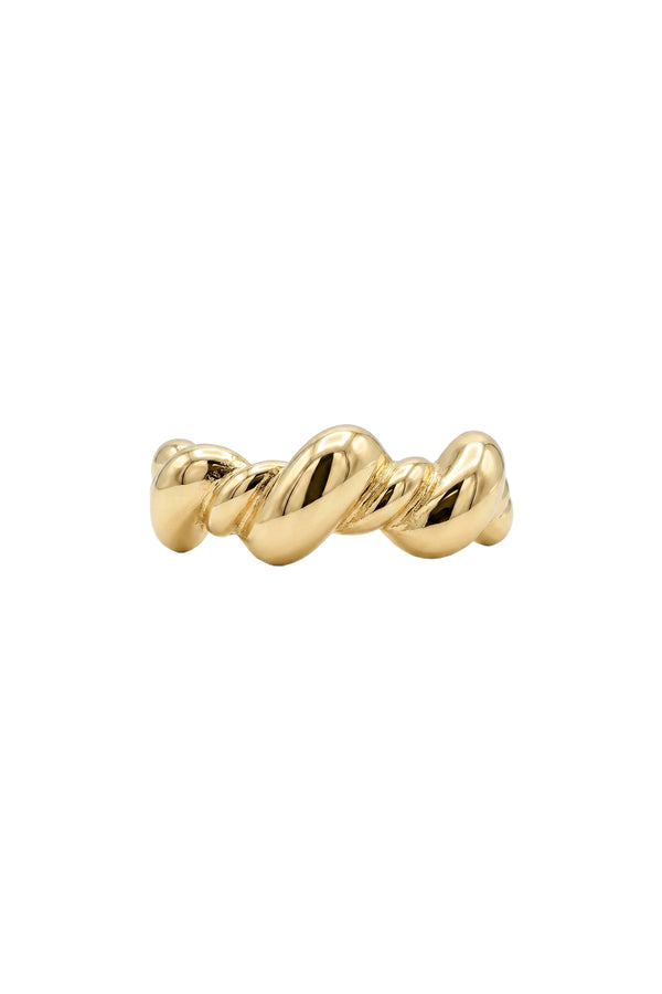 Çelik Croissant Yüzük Gold