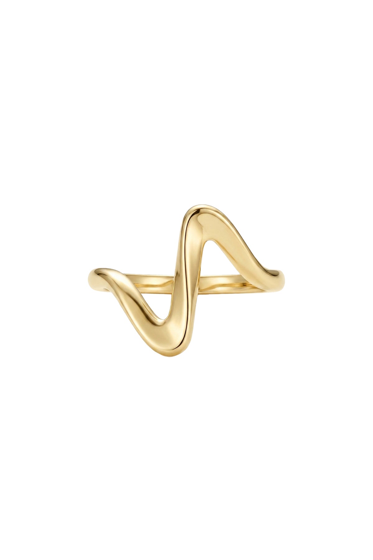 Çelik Wave Akış Yüzük Gold