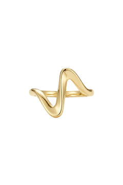 Çelik Wave Akış Yüzük Gold