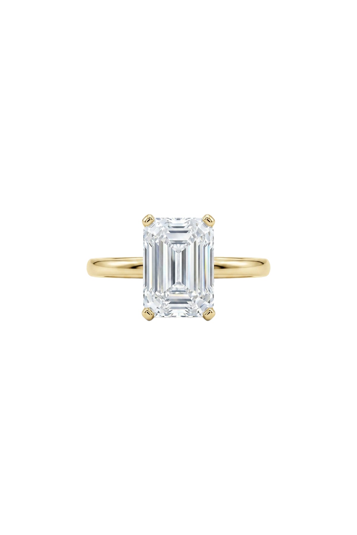 Çelik Emerald Tektaş Yüzük Gold