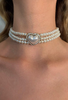 Amour Pearl Kalp İnci Choker Kolye