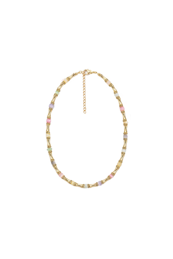 Çelik Bamboo Pastel Kolye