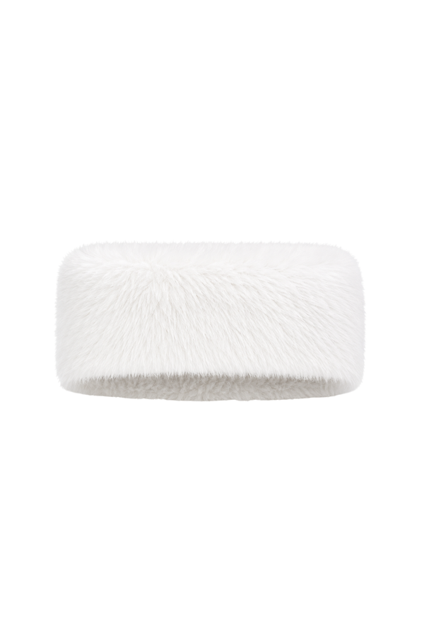 Peluş saç bandı krem
