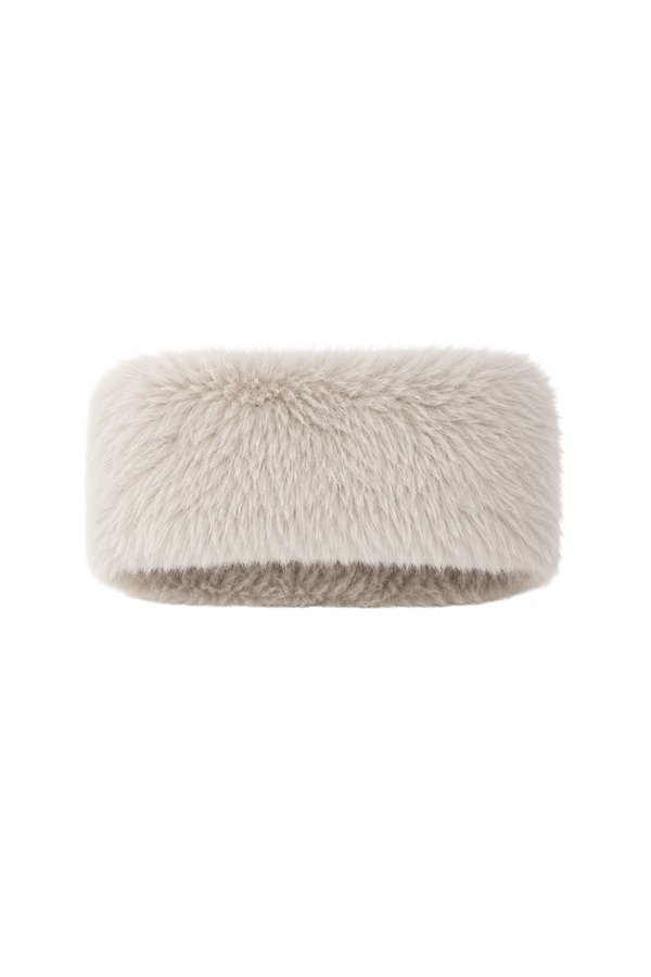 Peluş saç bandı ekru