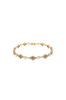 Jewel Garden Collection Çelik Altın Kaplama Hamsa Renkli Zirkon Bileklik