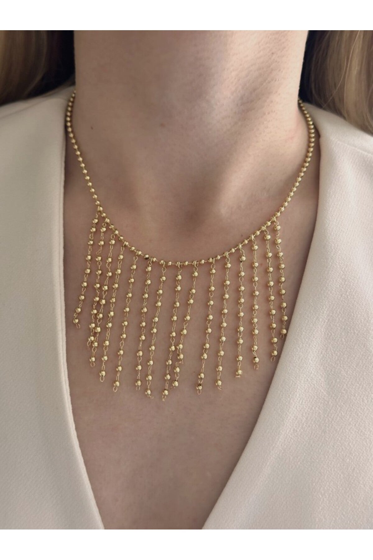 14K Çelik Dorika Sallantılı Kolye