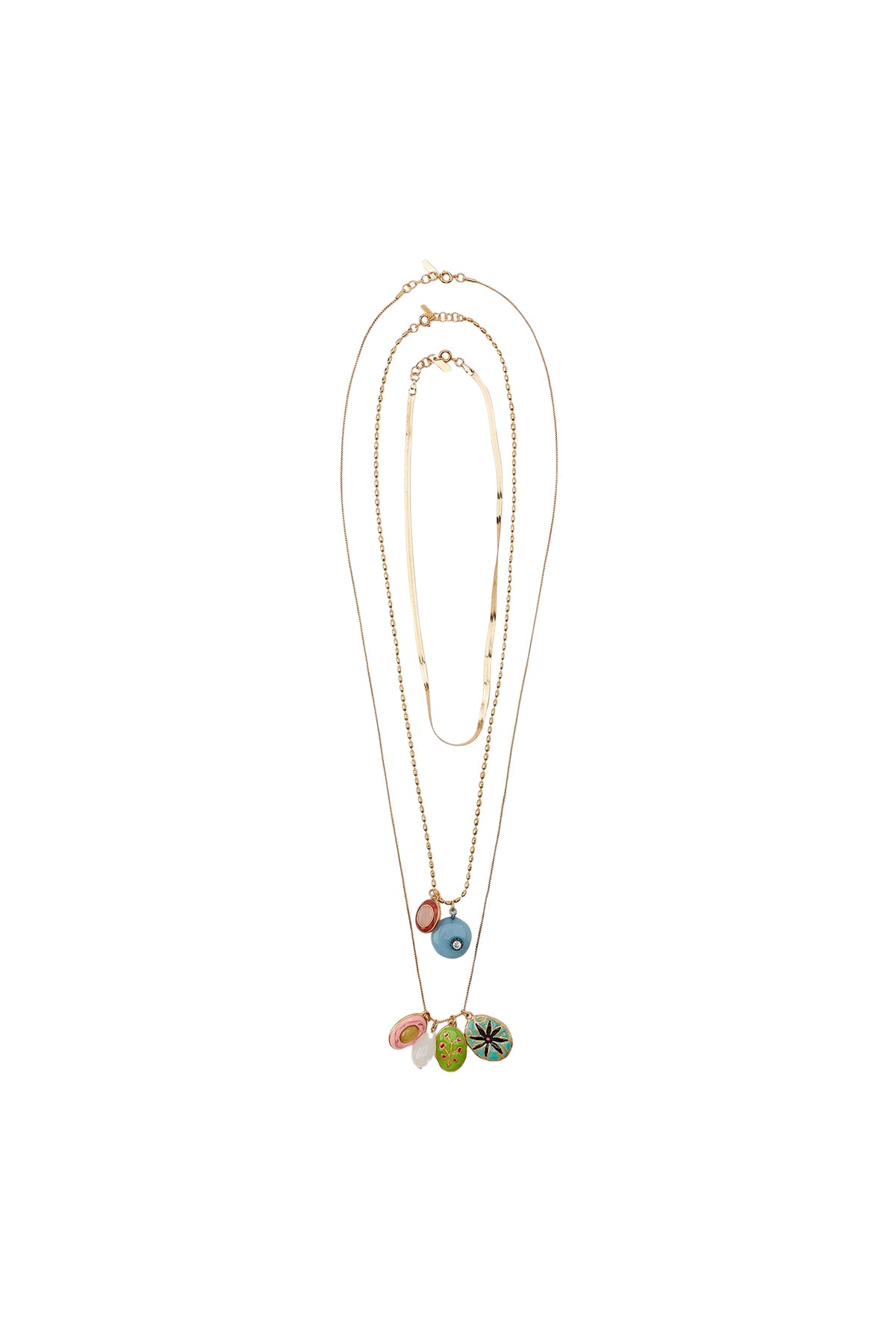 Çelik ZR 3’lü Set Charm Kolye