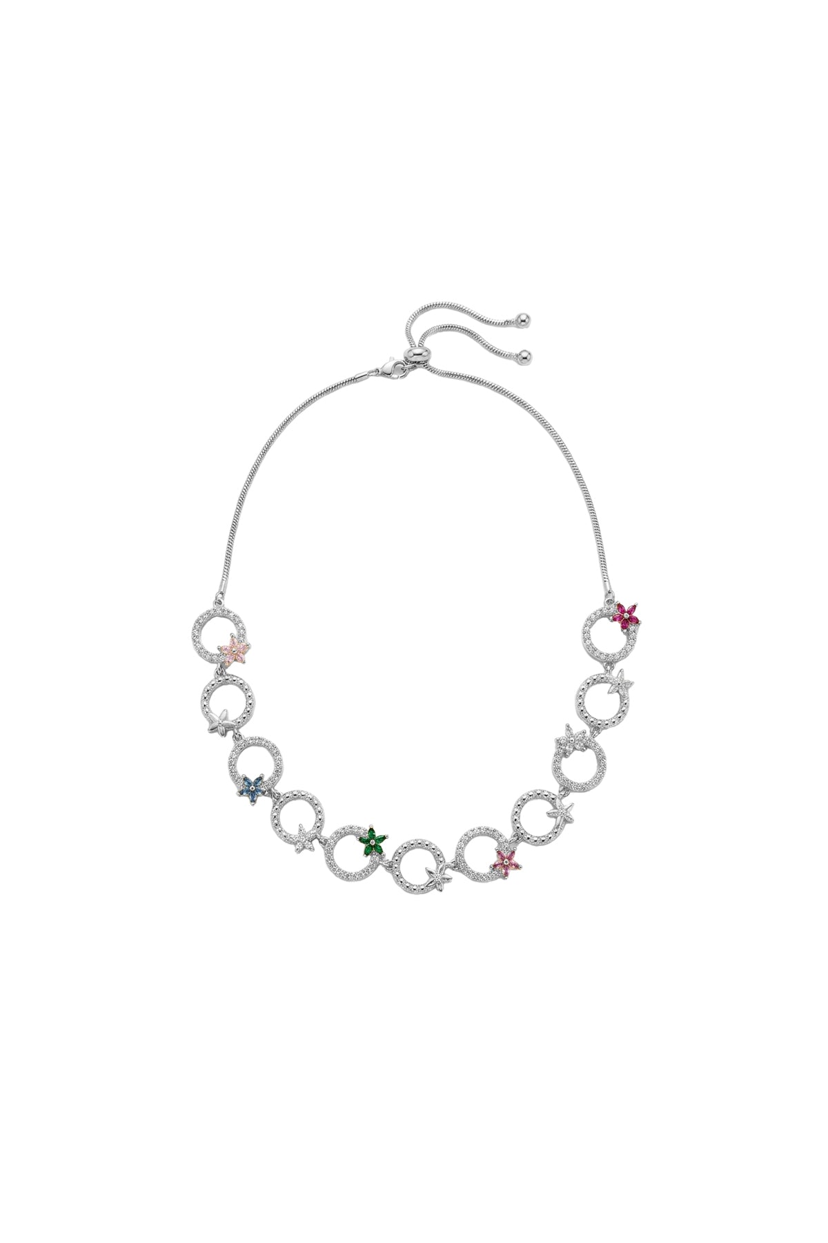 Çelik Jardin Asansörlü Choker Kolye Gümüş