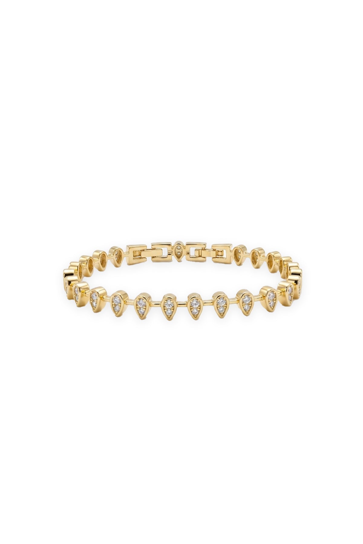 Çelik Özel Seri Damla Motifli Taşlı Bileklik