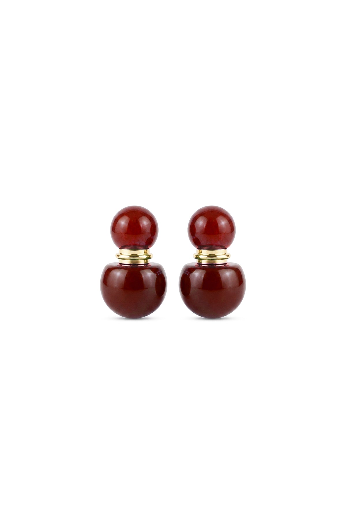 Kemik Toffee Küpe Bordo