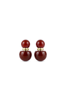 Kemik Toffee Küpe Bordo