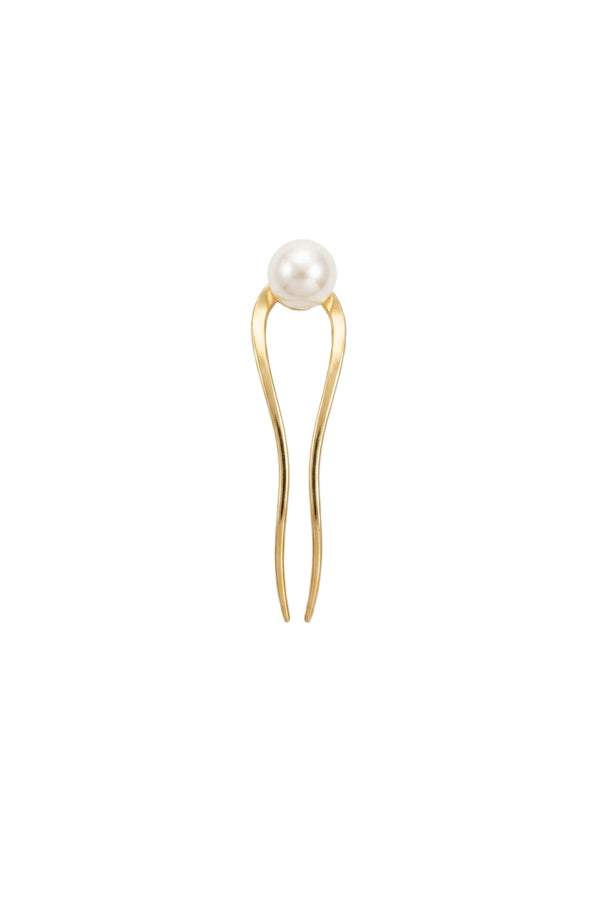 Gold Metal Pearl Saç Tokası