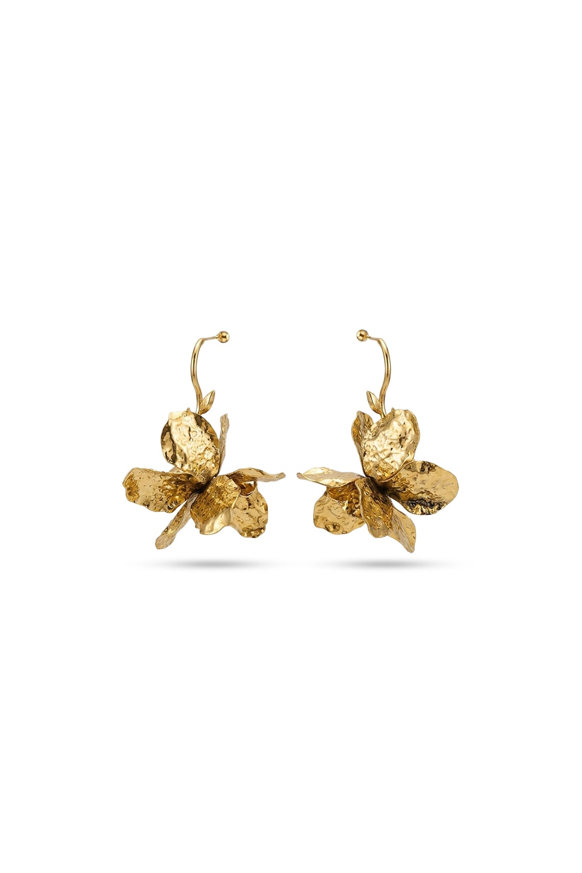 Çelik Orchid Küpe Gold