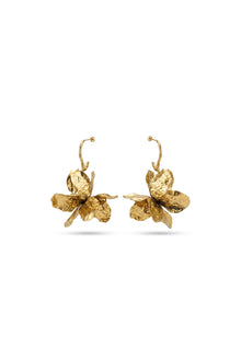 Çelik Orchid Küpe Gold