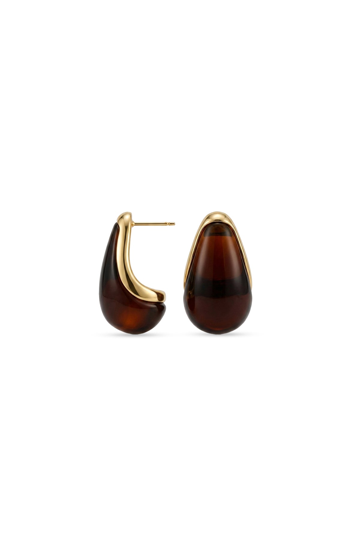 Çelik Maple Küpe Kahverengi