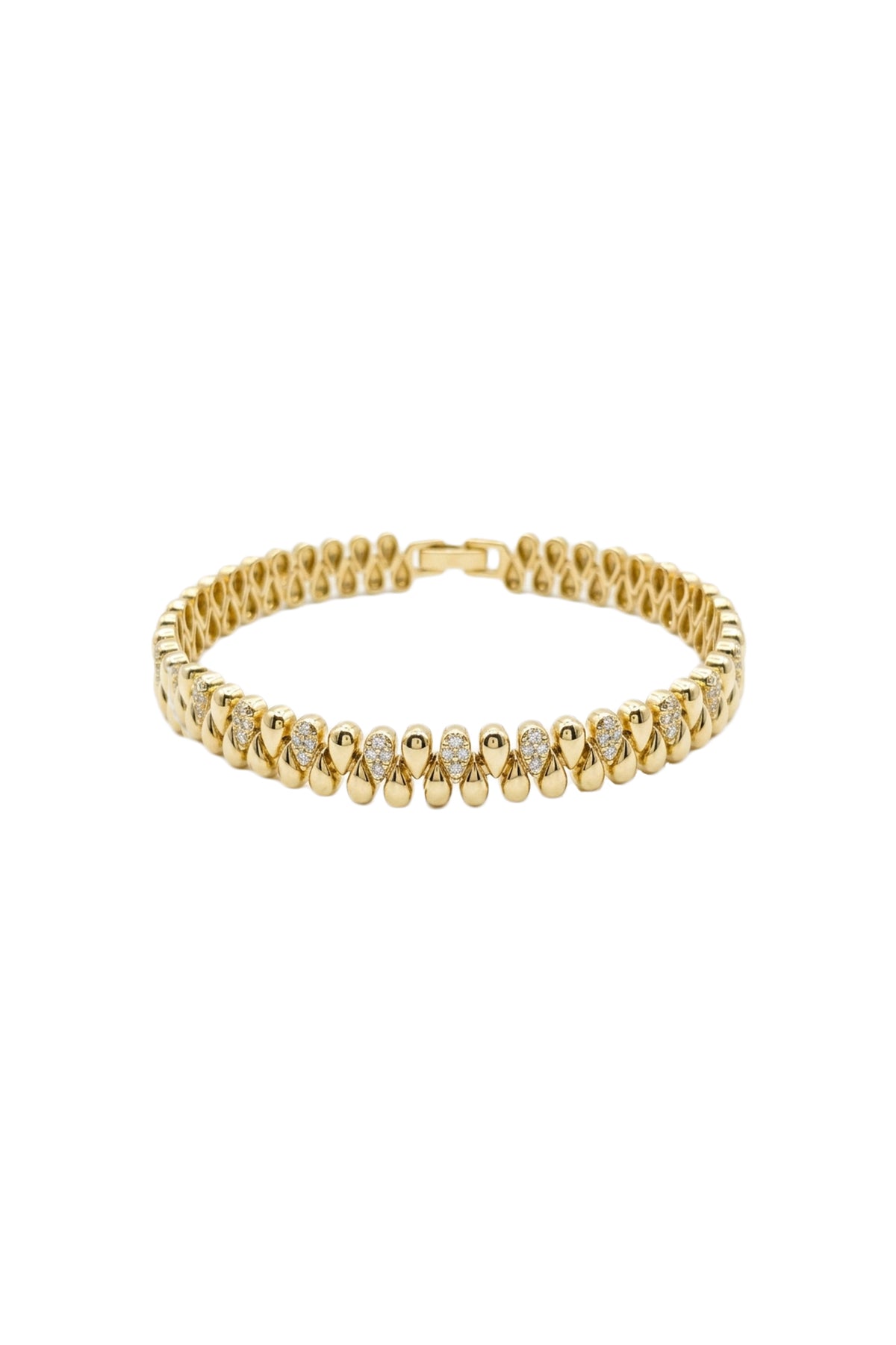 Çelik gold basic zirkon bileklik