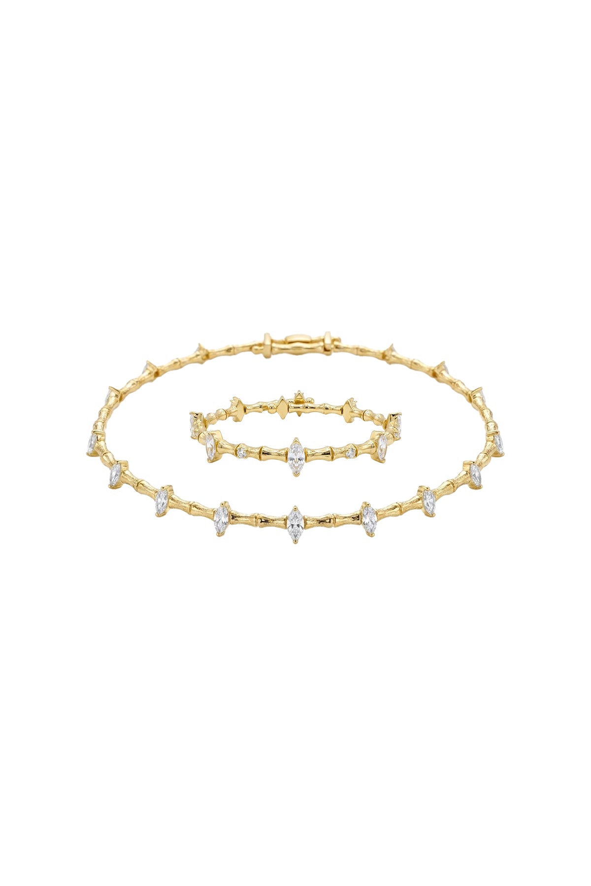 Çelik Özel Seri Markiz Esnek Choker ve Bileklik Set