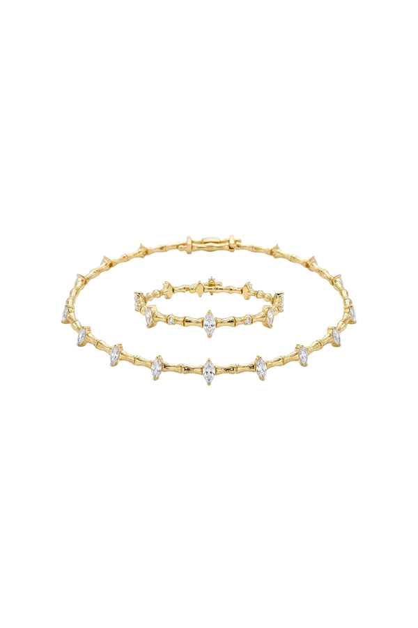 Çelik Özel Seri Markiz Esnek Choker ve Bileklik Set