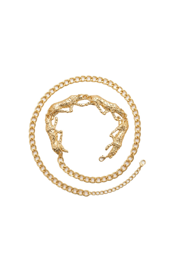 Gold Desenli Bel Zinciri