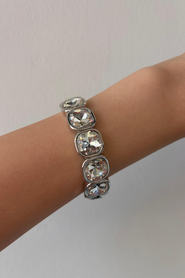 Özel Koleksiyon Silver Crystal Lastik Bileklik