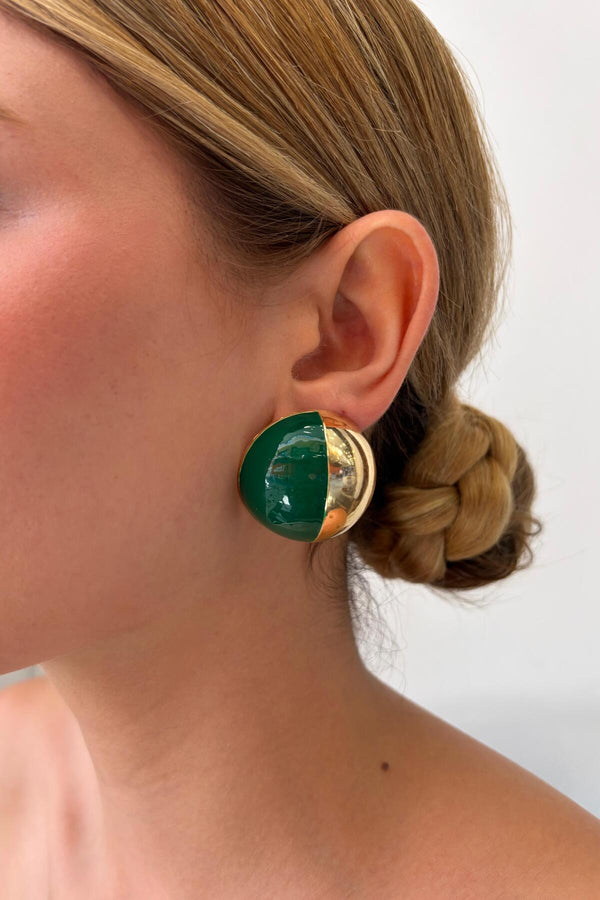 Çelik Emerald Küpe Yeşil