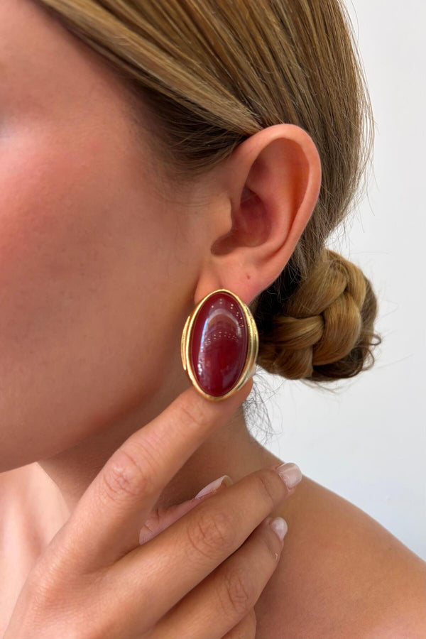 Voge Cherry Küpe Bordo
