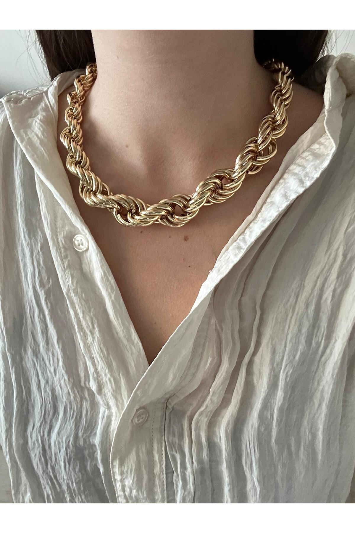 14K Kalın Özel Seri Burgu Kolye