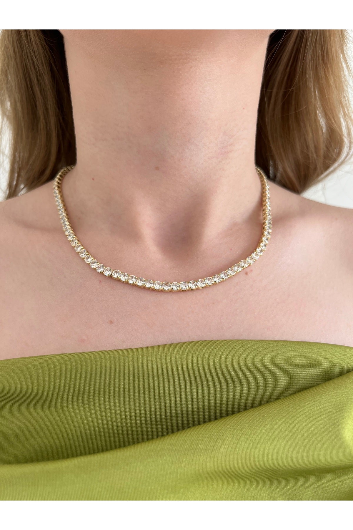 4 mm altın kaplama dönmeyen su yolu kolye