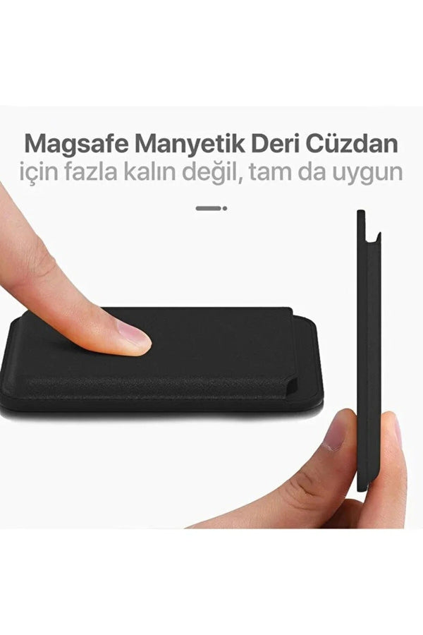 Magsafe Mıknatıslı Kartlık Deri Cüzdan Kartlık Tüm Magsafe Akıllı Telefonlarla Uyumlu Bordo