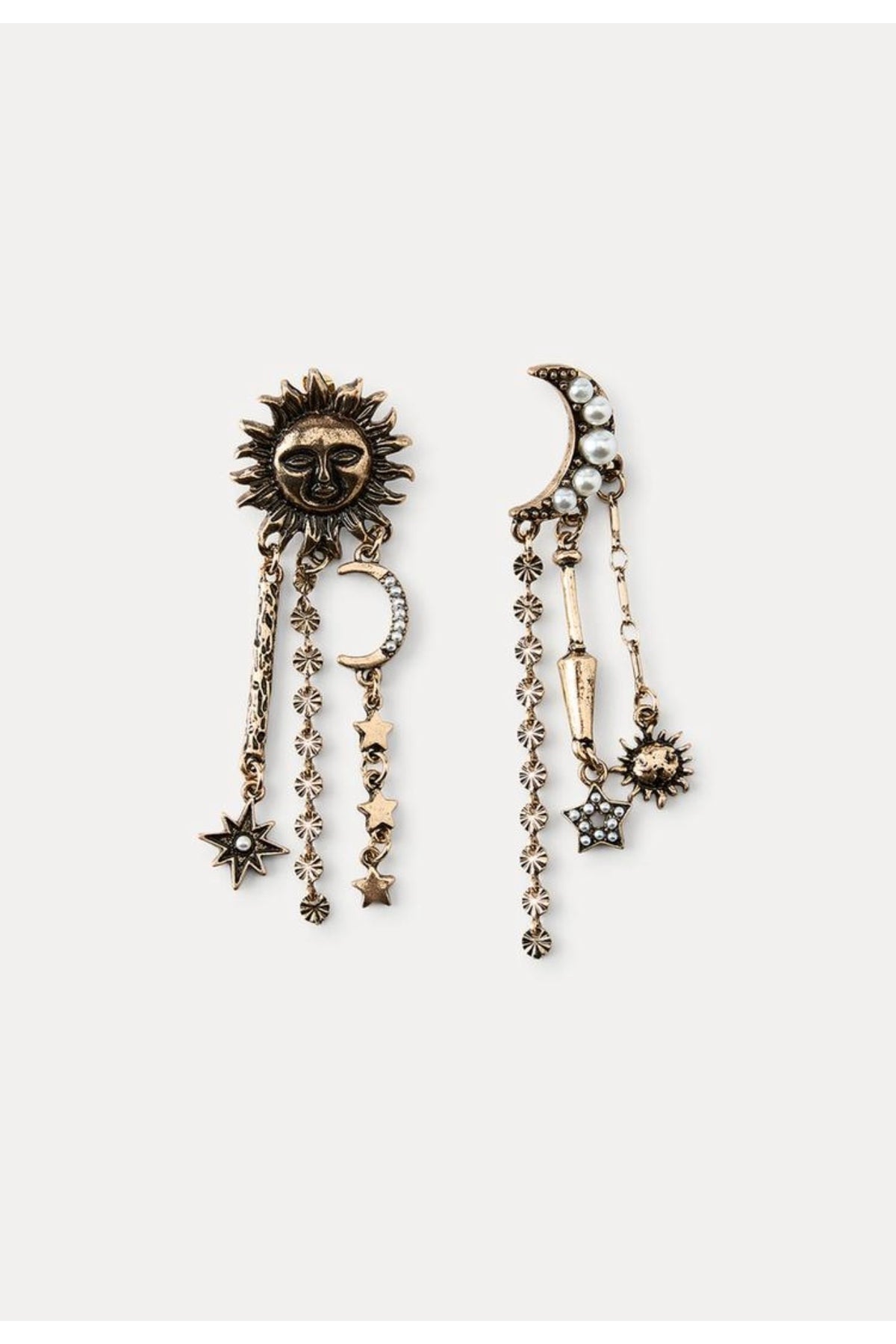 Çelik Zr ay yıldız küpe