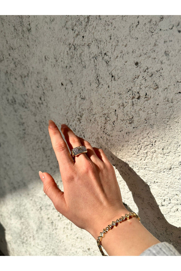 Çelik özel koleksiyon chain yüzük ayarlanabilir