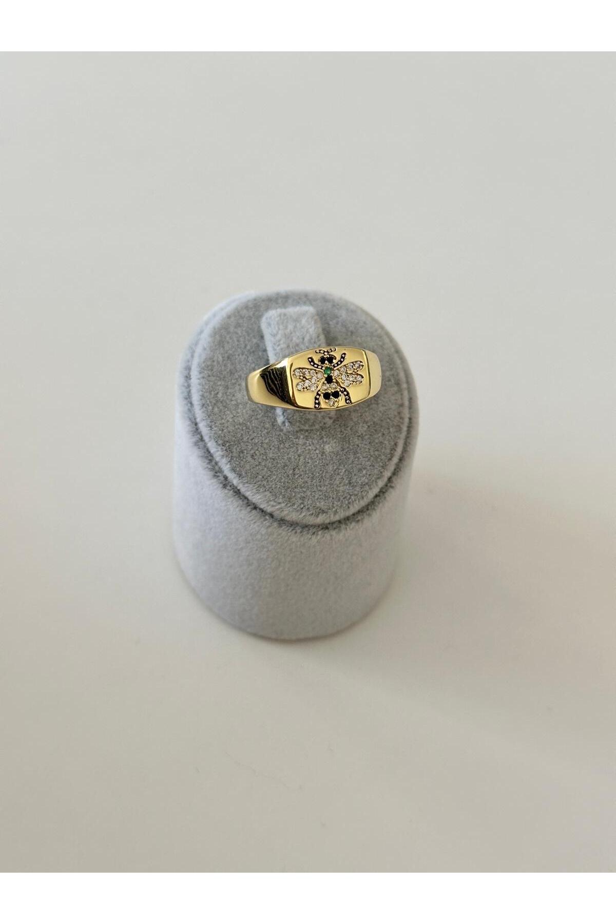 14K Çelik Üzeri Altın Kaplama Serçe Parmağı Yüzüğü