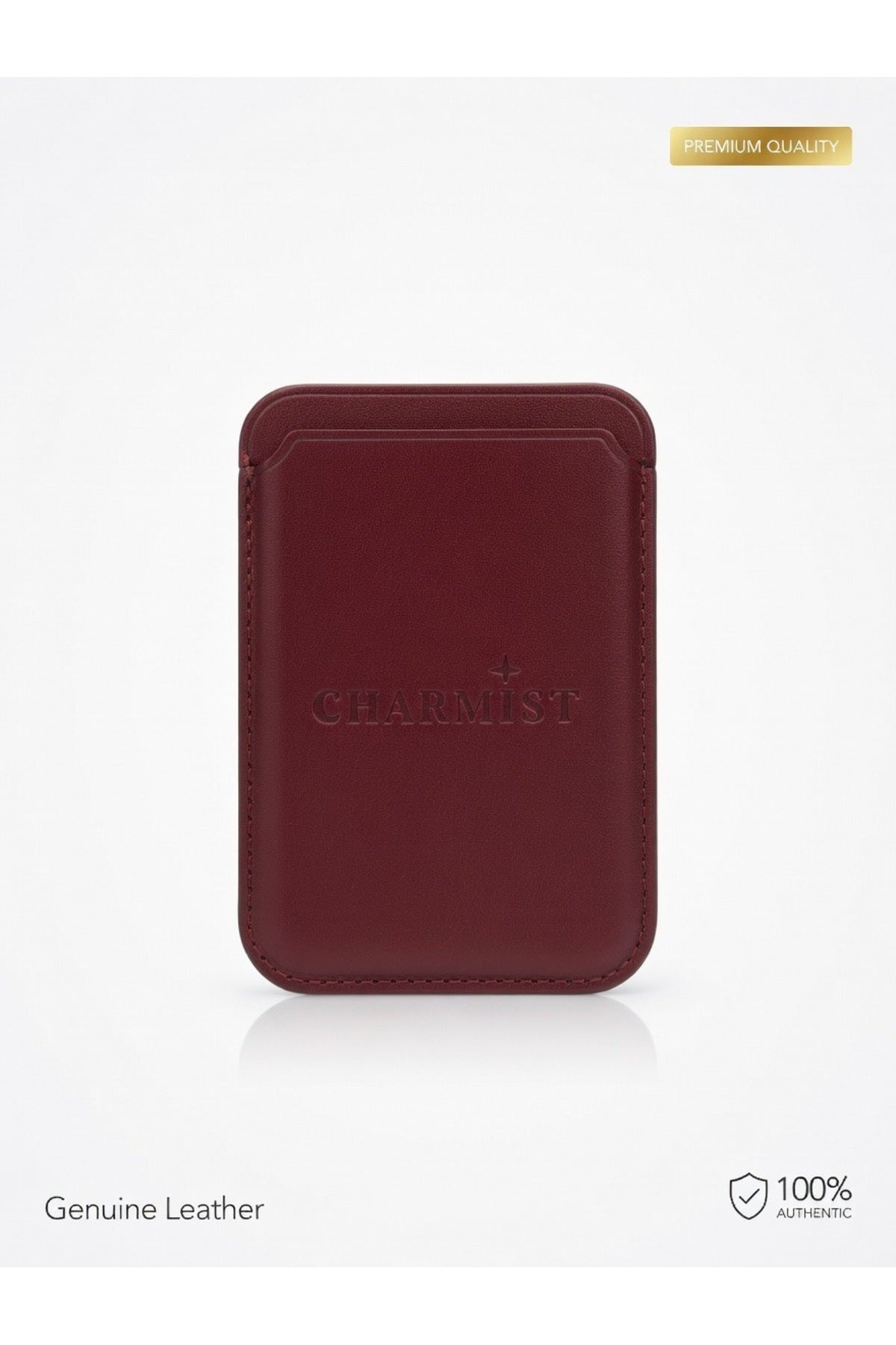 Magsafe Mıknatıslı Kartlık Deri Cüzdan Kartlık Tüm Magsafe Akıllı Telefonlarla Uyumlu Bordo