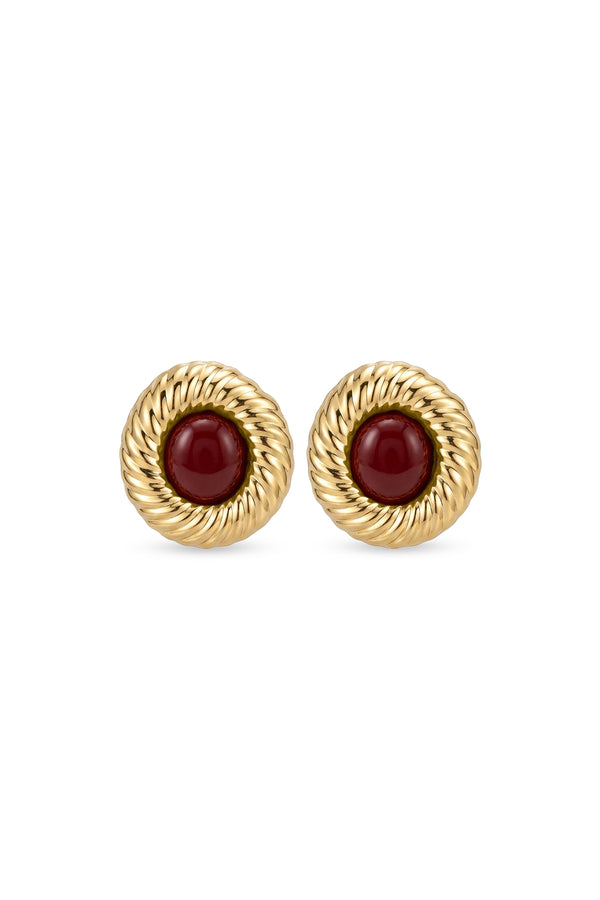 Çelik Helia Cherry Küpe Bordo