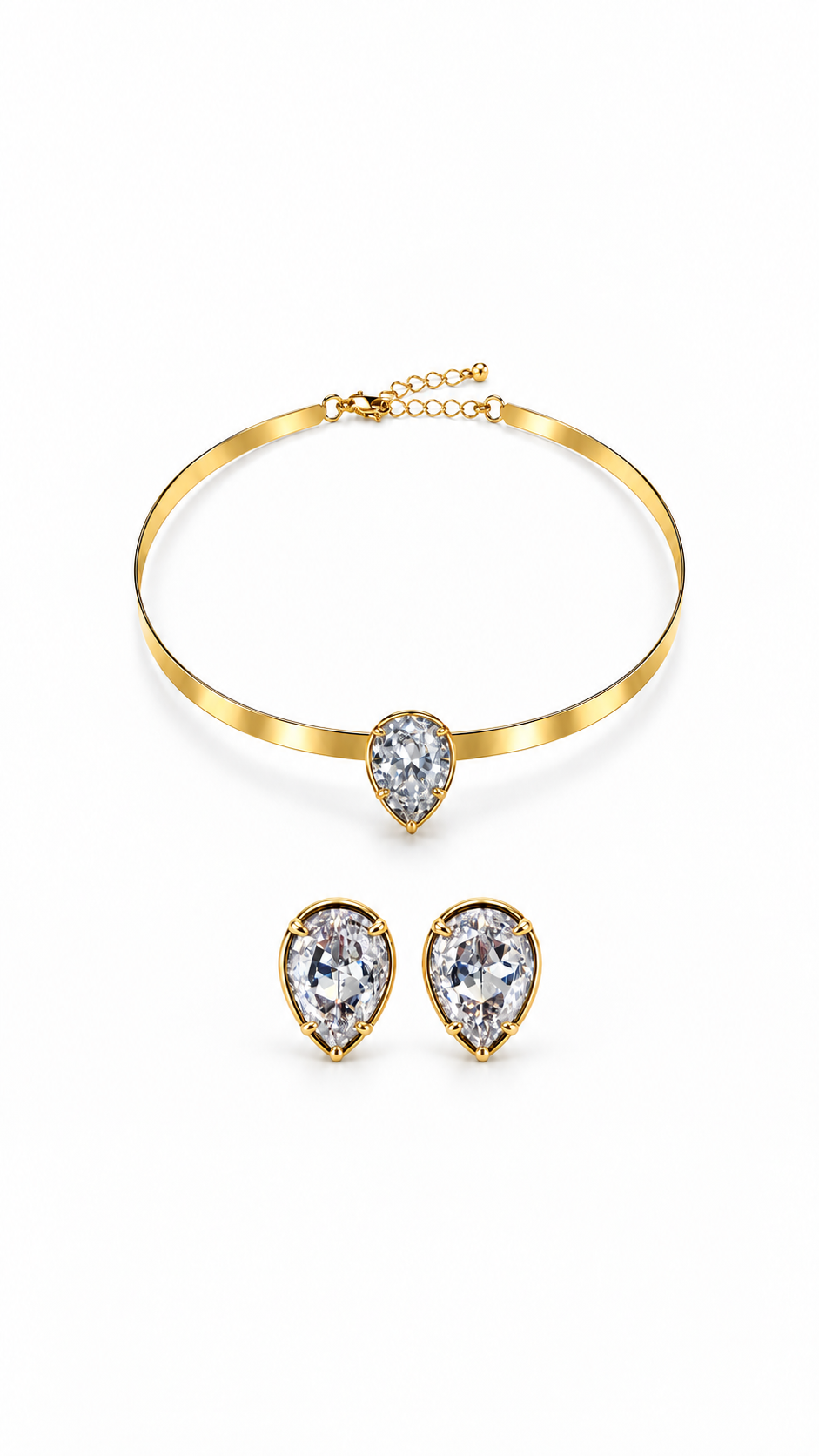 Özel Seri Koleksiyon Damla Chooker Küpe Set