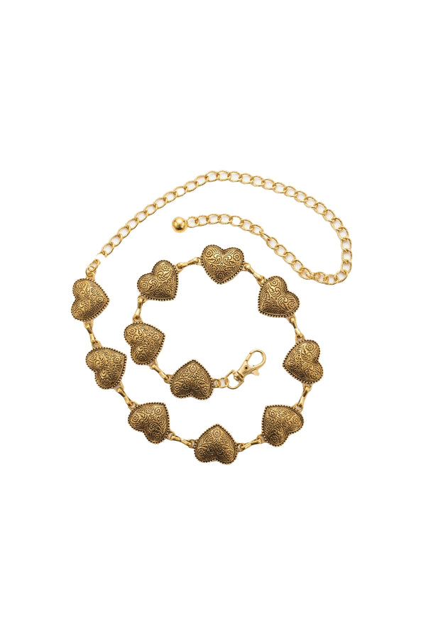 Gold Desenli Bel Zinciri