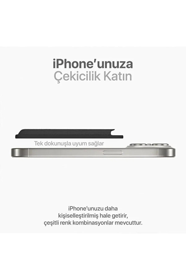 Magsafe Mıknatıslı Kartlık Deri Cüzdan Kartlık Tüm Magsafe Akıllı Telefonlarla Uyumlu Turuncu