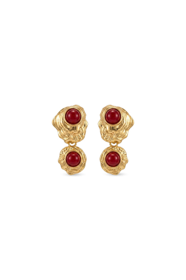 Çelik gold bordo kray küpe
