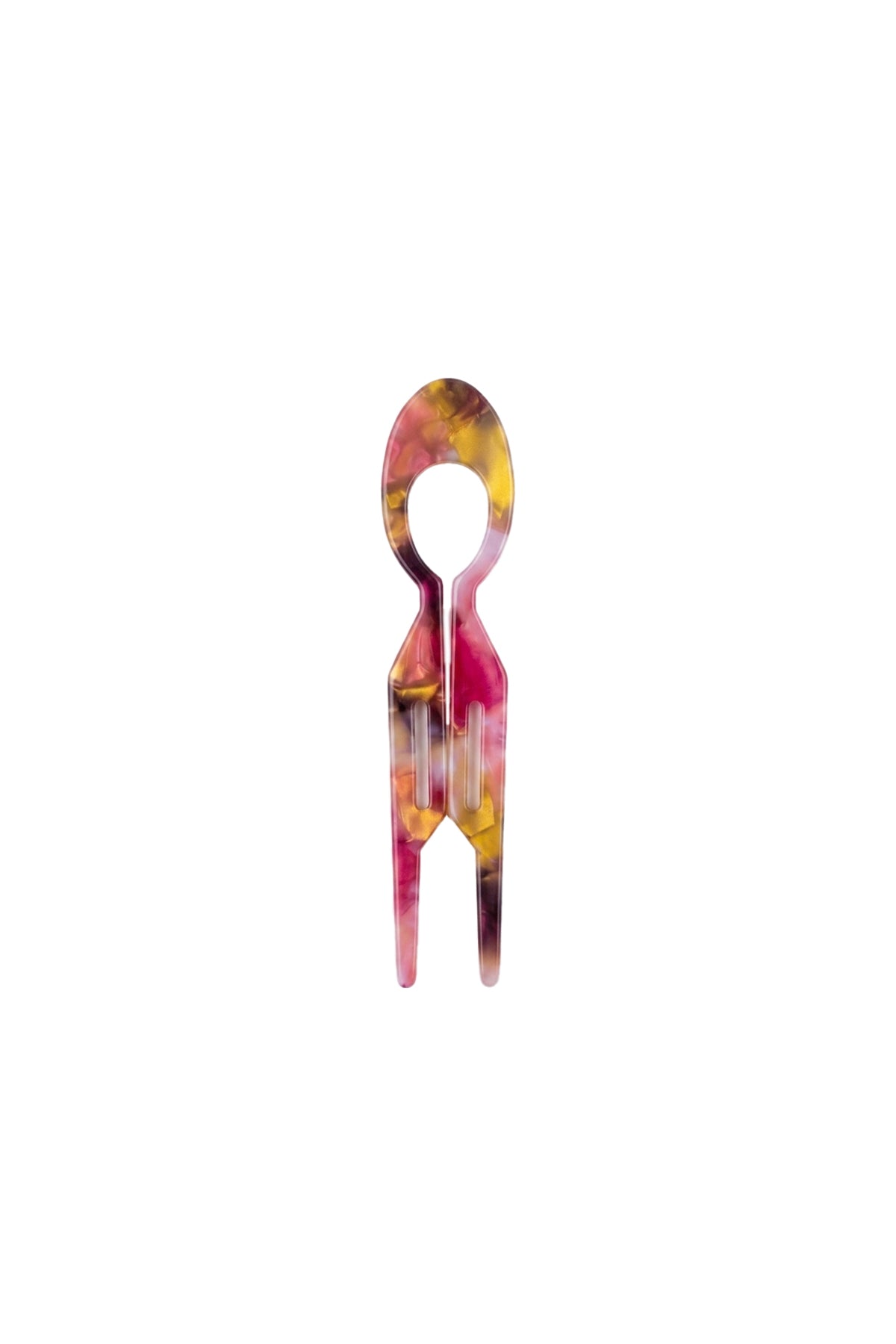 Kemik Saç Topuz Tokası 11 cm Pembe Mermer