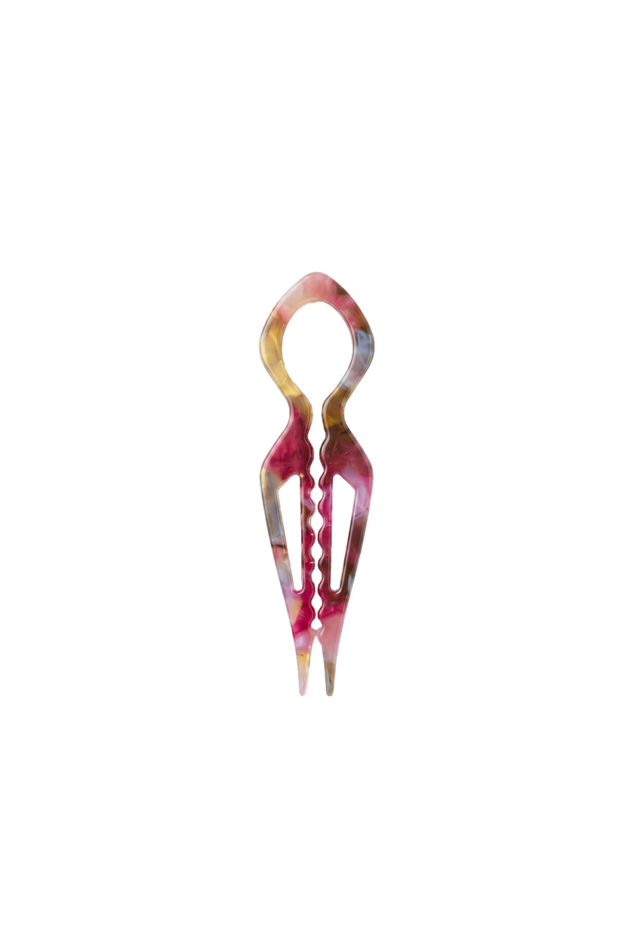 Kemik Saç Tokası 11 cm Pembe Mermer
