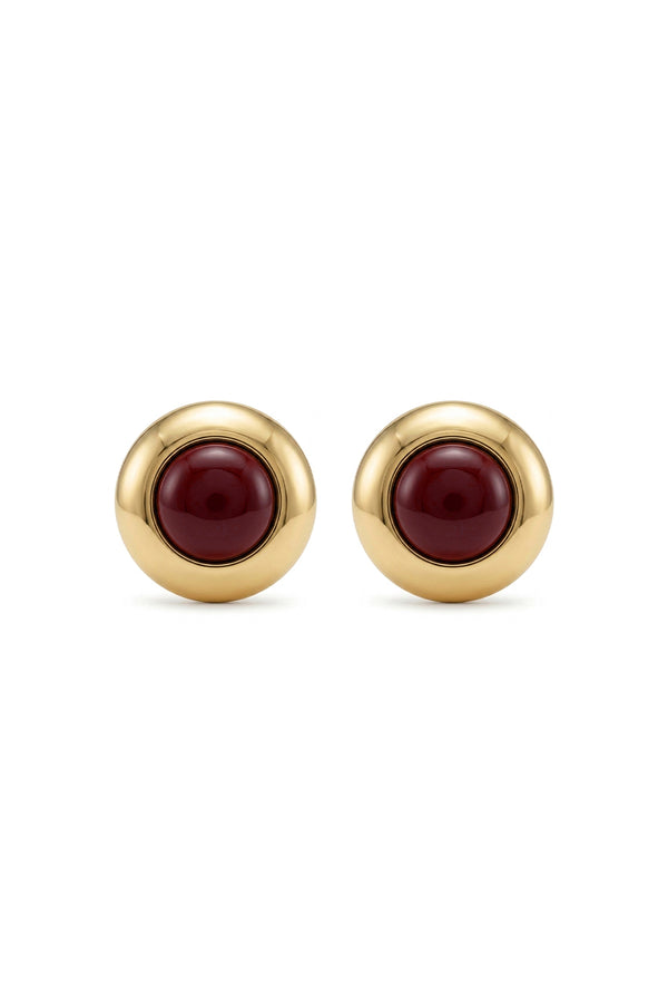 Kadın Çelik gold trin bordo küpe