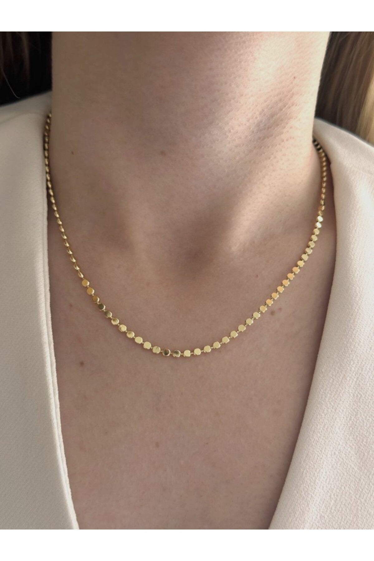 14K Çelik 45 Cm Kombin Ezme Zincir