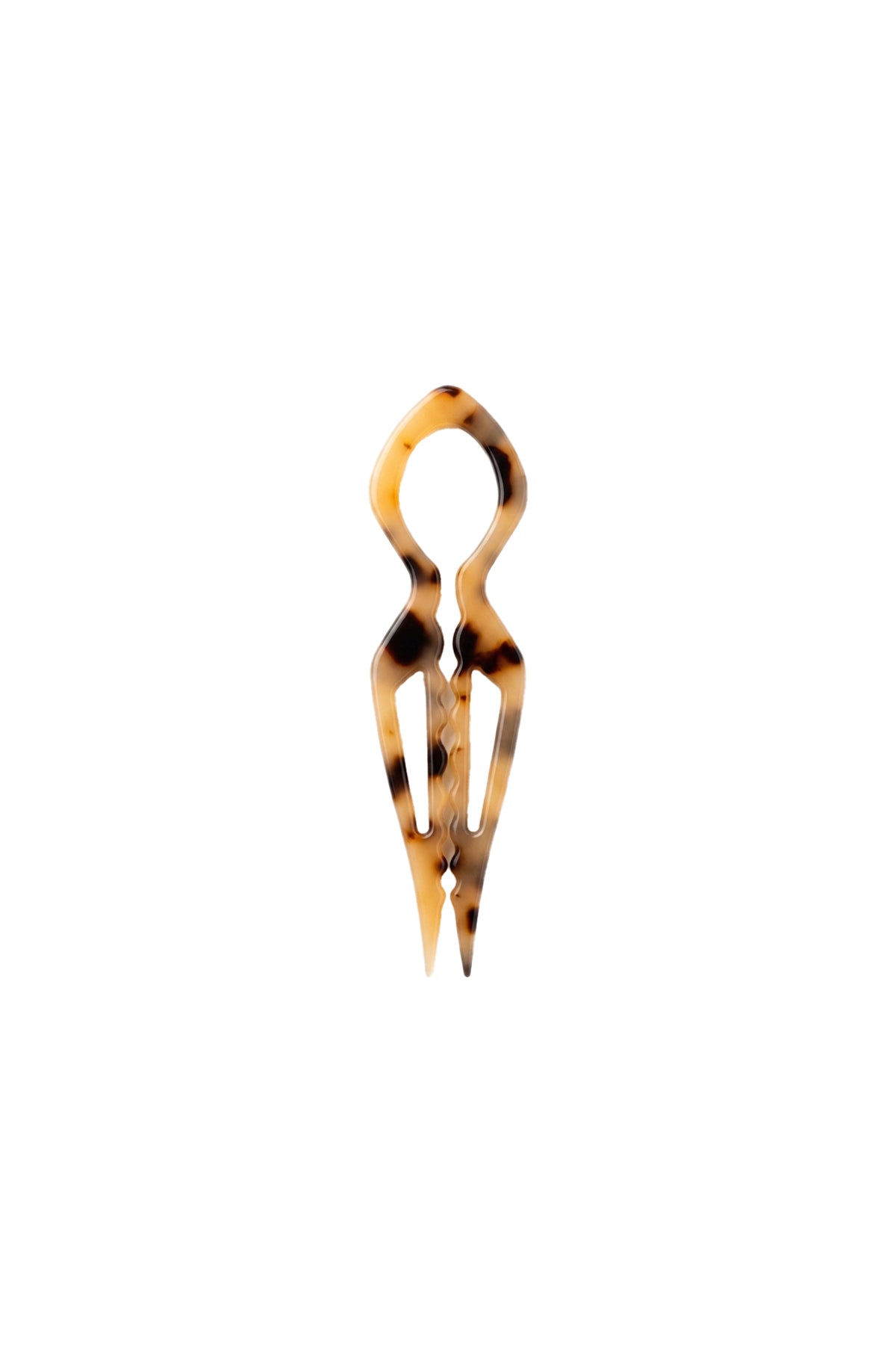 Kemik Saç Tokası 11 cm Karamel Leopar