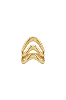 Çelik Wave Üçlü Ayarlanabilir Yüzük Gold