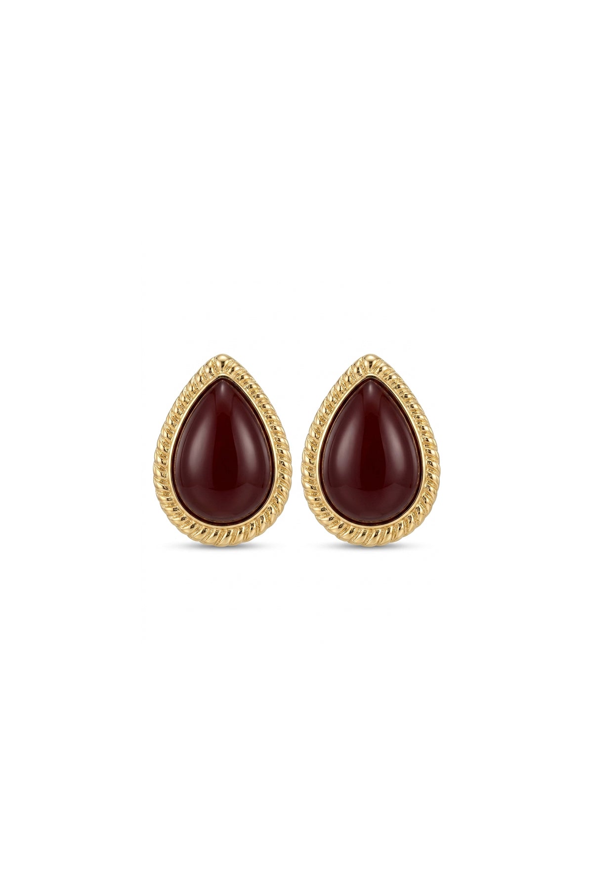 Çelik vintage bordo küpe