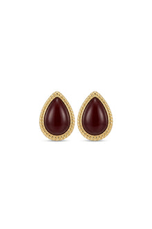 Çelik vintage bordo küpe